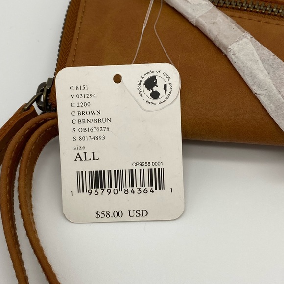 Free People Brown Full Zip Wallet / Wristlet Clutch NWT - Picture 4 of 9
